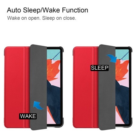 Чехол Custer Texture Three-folding Sleep/Wake-up на iPad Air 10.9 2022/2020 - красный