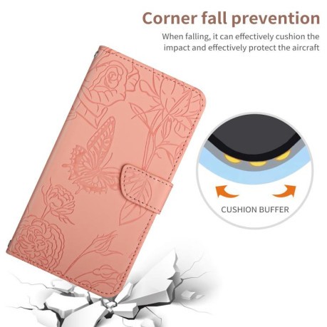 Чохол-книжка Embossed Butterfly для Xiaomi Redmi Note 14 4G 164.48mm - рожевий