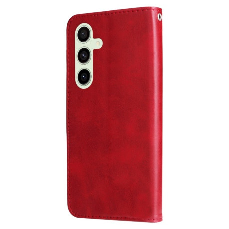 Чехол-книжка Fashion Calf Texture для Samsung Galaxy S24 FE 5G - красный