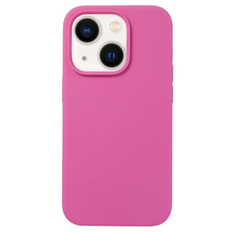 Силиконовый чехол Solid Color Liquid на iPhone 15 - розово-красный
