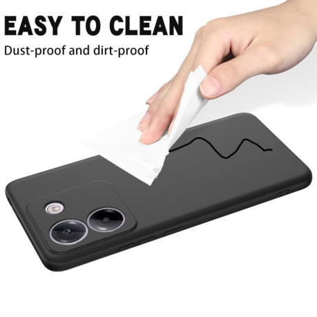 Силиконовый чехол Solid Color Liquid Silicone на Xiaomi Poco M7 Pro 5G - черный