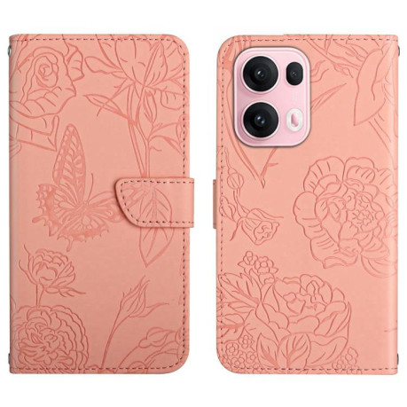 Чохол-книжка Embossed Butterfly для OPPO Reno13 Pro - рожевий