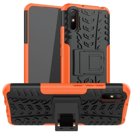 Противоударный чехол Tire Texture на Xiaomi Redmi 9A - оранжевый