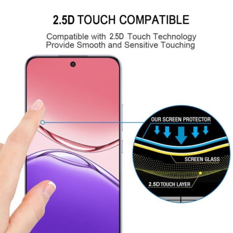 Захисне скло 9H HD 3D Curved Edge (Full Glue) на OPPO A5 Pro 5G - чорне