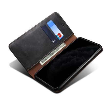 Чехол-книжка Simple Wax Crazy Horse для Xiaomi Redmi Note10/10s/Poco M5s 4G  / Note 10/10s/Poco M5sS  - черный