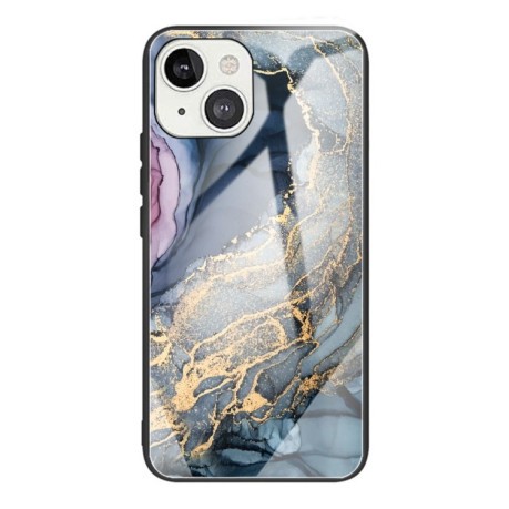 Протиударний скляний чохол Marble Pattern Glass на iPhone 14/13 - Abstract Gold