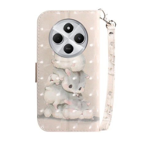 Чехол-книжка 3D Painting для Xiaomi Redmi 14C 4G/Poco C75/Redmi A4 5G - Squirrels