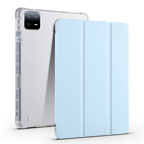Чехол-книжка 3-fold Clear TPU Smart Leather для Xiaomi Pad 7 / 7 Pro - голубой