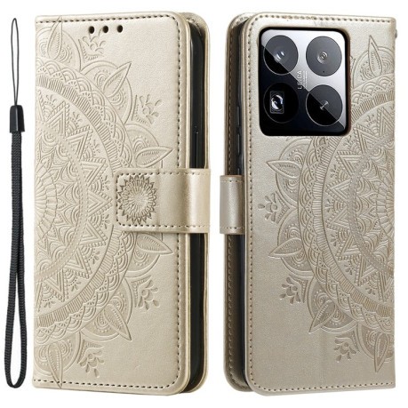 Чохол-книжка Totem Flower для Xiaomi 15 Pro - золотий