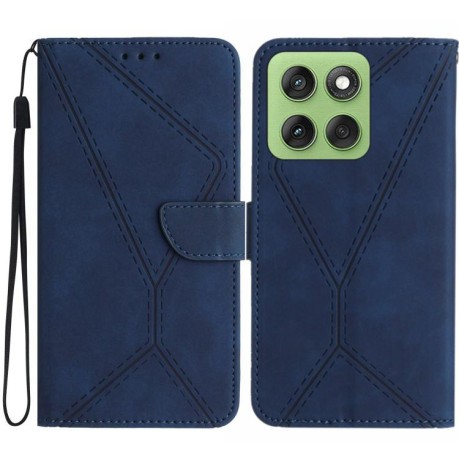 Чехол-книжка Stitching Embossed Leather для Motorola Edge 60 - синий