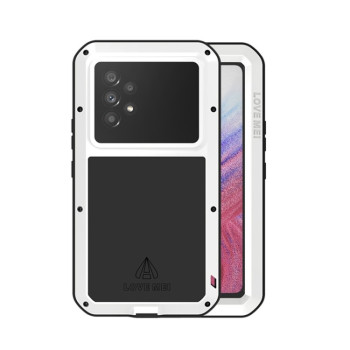 Противоударный чехол  LOVE MEI Metal для Samsung Galaxy A53 - белый