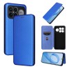 Чехол-книжка Carbon Fiber Texture на Xiaomi Redmi K90 Pro Max 5G / Poco F8 Ultra — синий