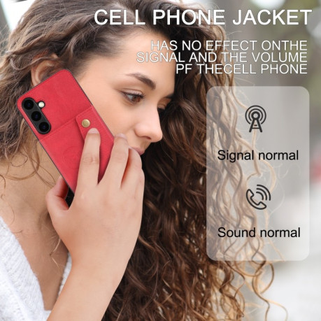 Противоударный чехол Double Buckle для Samsung Galaxy S24 5G - красный
