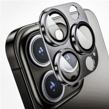 Захисне скло на камеру ENKAY 9H Anti-reflection Camera Lens Aluminium Alloy для iPhone 16 Pro / 16 Pro Max - сіре