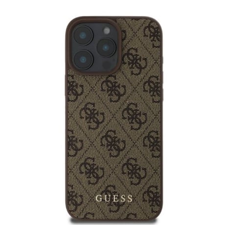 Оригинальный чехол Guess Metal Gold Logo для iPhone 16 Pro - Black