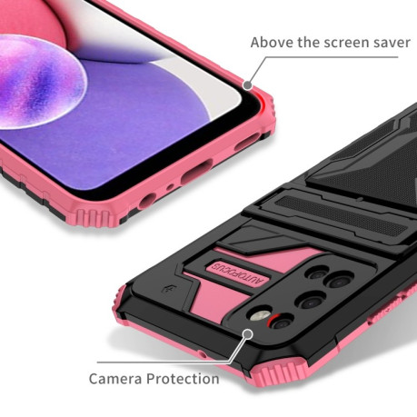 Противоударный чехол Armor Card для Samsung Galaxy A03s - розовый