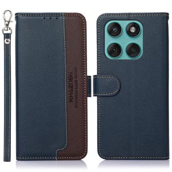 Чехол-книжка KHAZNEH Litchi Texture для Motorola Edge 60 Fusion / 60 Pro - синій