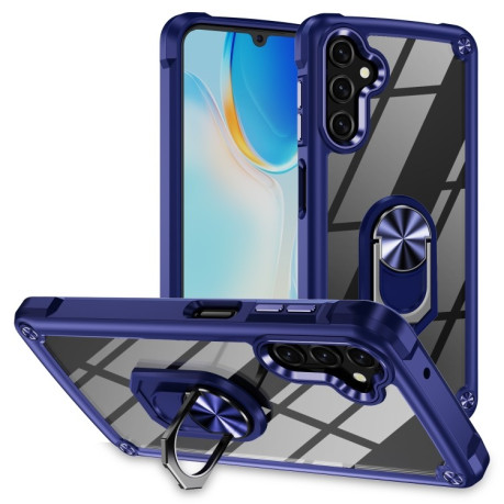 Противоударный чехол Acrylic Ring Holder на Samsung Galaxy A16 5G - синий