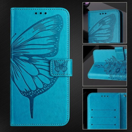 Чохол-книжка Embossed Butterfly для Realme 12+ Global/Narzo 70 Pro - синій