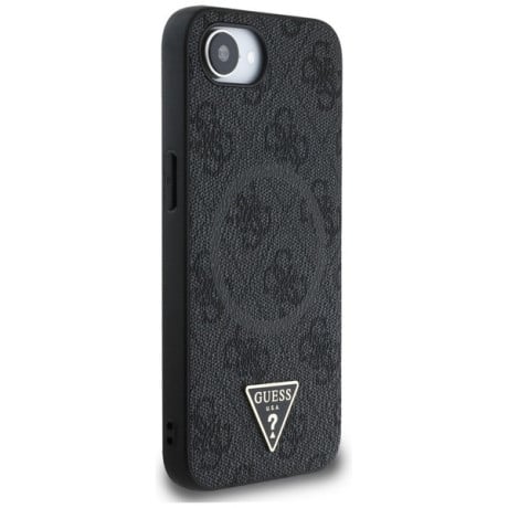Оригинальный чехол Guess 4G Ring Triangle Logo MagSafe для iPhone 16e - black