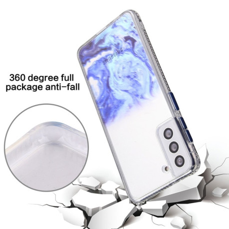 Протиударний чохол Glittery Marble Pattern для Samsung Galaxy S22 5G - синій