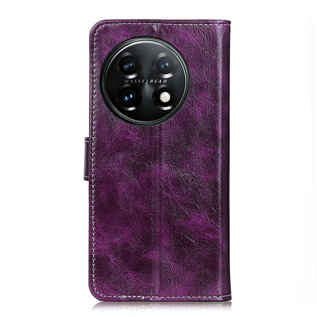 Чехол-книжка Magnetic Retro Crazy Horse Texture на OnePlus 11 5G - фиолетовый