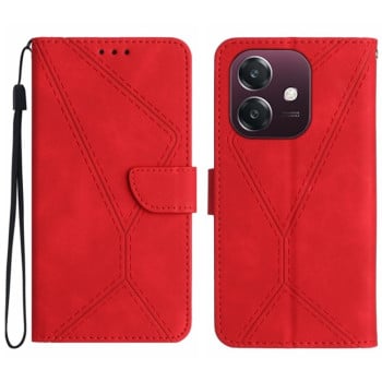 Чехол-книжка Stitching Embossed Leather для OPPO A3/A3x/A40m- красный
