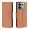 Чохол-книжка Litchi Texture Pure Color на Xiaomi Redmi Note 13 Pro 5G/Poco X6 5G - коричневий