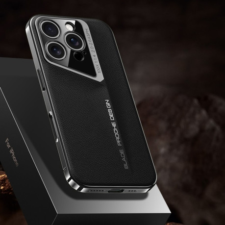 Протиударний чохол J-20 Leather Skyline Design Full Coverage на iPhone 16 Pro Max - чорний