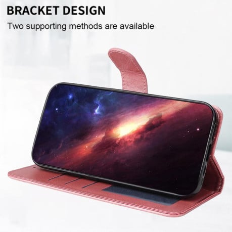 Чехол-книжка Classic Calf Texture на Infinix Smart 20 4G — розовое золото