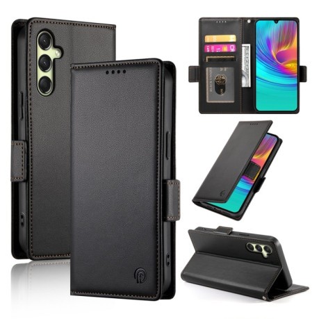 Чохол-книжка Side Buckle Magnetic Frosted Leather для Samsung Galaxy A16 5G - чорний