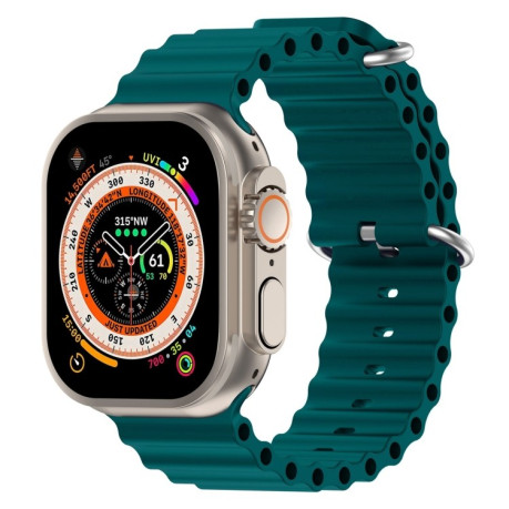 Силиконовый ремешок Ocean для Apple Watch Ultra 49mm/45mm /44mm - темно-зеленый
