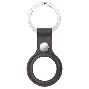Кожаный брелок с кольцом для AirTag - серый