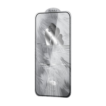Защитное стекло WK WTP-087 Space King Kong 9D Curved HD Tempered Glass для iPhone 16 / 15 - черное