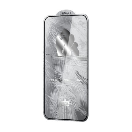 Захисне скло WK WTP-087 Space King Kong 9D Curved HD Tempered Glass для iPhone 16/15 - чорне