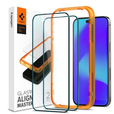 Комплект защитных стекол Spigen Alm Glass Fc для iPhone 14 Pro Max - Black