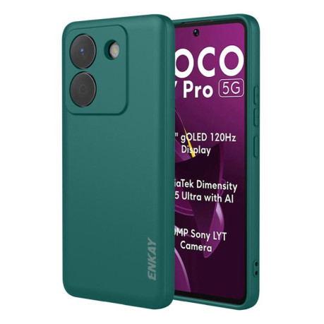 Силиконовый чехол ENKAY Liquid Silicone на Xiaomi Poco M7 Pro - зеленый