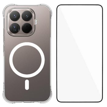 Магнітний протиударний чохол Wanlonfeng із TPU з плівкою на екрану на Xiaomi 17T Pro 5G — прозорий
