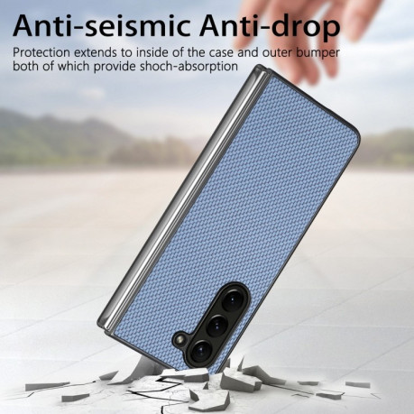 Противоударный чехол Accurate Carbon Fiber для Samsung Galaxy Fold 5 - синий