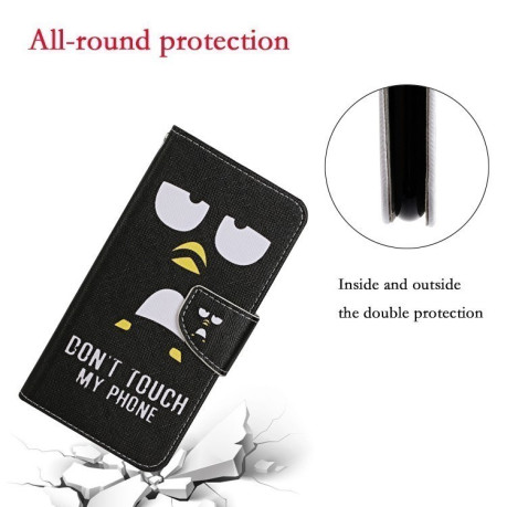 Чехол-книжка Colored Drawing Pattern для Samsung Galaxy S24 FE 5G - Penguins