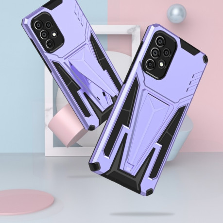 Противоударный чехол Super V Armor для Samsung Galaxy A73 - фиолетовый