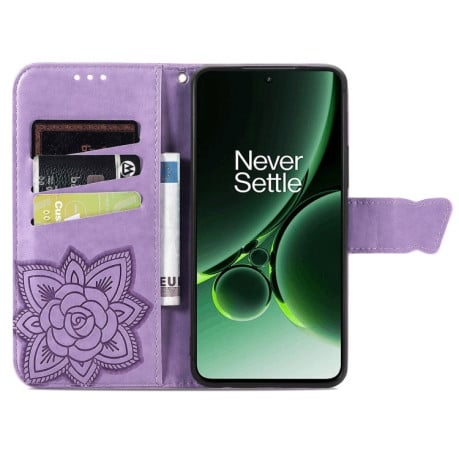 Чохол-книжка Butterfly Love Flower Embossed для OnePlus Nord 3 - Lavender