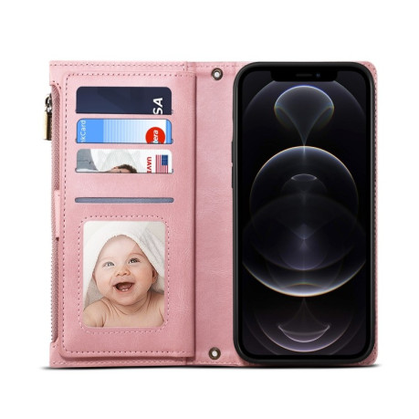 Чохол-гаманець Retro Frosted для iPhone 14 Plus – рожеве золото