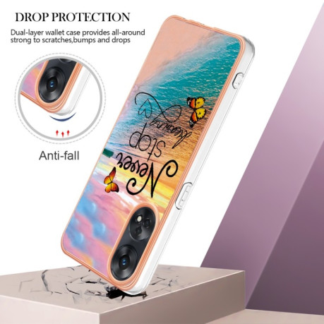 Противоударный чехол Electroplating IMD для OPPO Reno8 T 4G - Butterfly