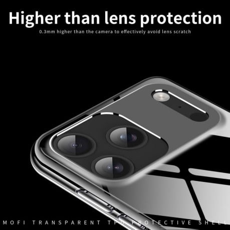 Силиконовый ультратонкий чехол MOFI Ming Series на iPhone 17 Pro Max - прозрачный