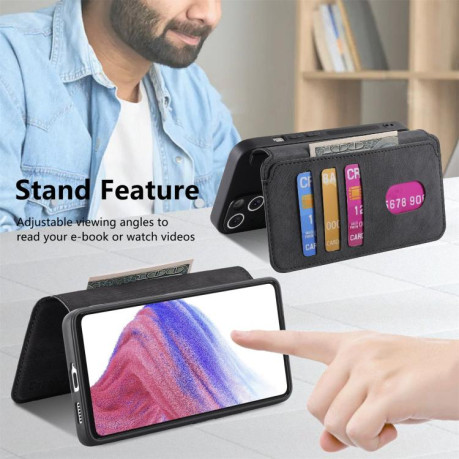 Чехол-книжка CaseNeo MagSafe RFID Anti-theft Retro Leather для OPPO Reno13 - черный