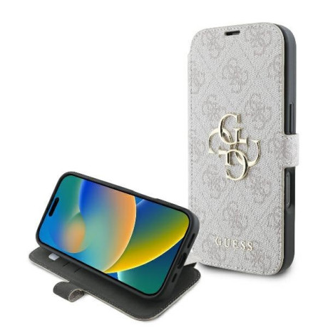 Оригінальний чохол-книжка Guess 4G Metal Logo для iPhone 16 Pro Max - Pink