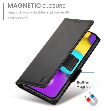 Чохол-книжка Side Buckle Magnetic Frosted Leather для iPhone 16 - чорний