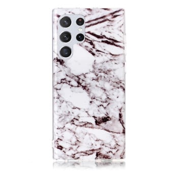 Чехол Marble Pattern Soft на Samsung Galaxy S22 Ultra 5G - белый