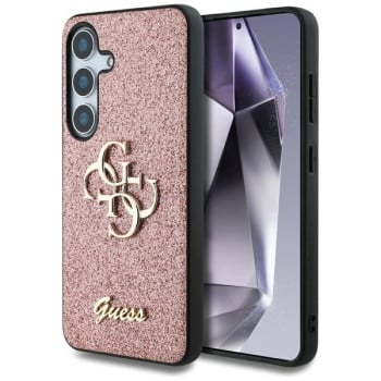 Оригінальний чохол Guess Fixed Glitter Big 4G Metal Logo для Samsung Galaxy S25 Plus - Pink